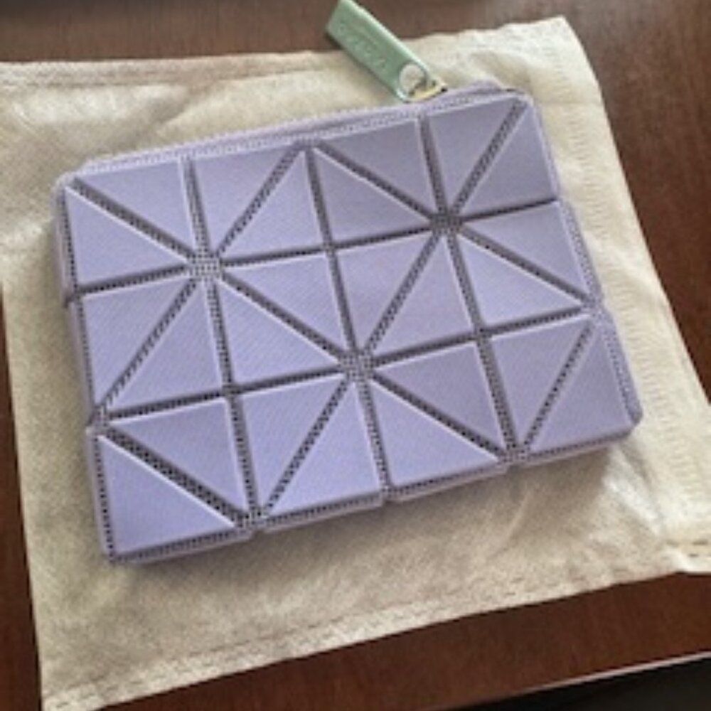 Issey Miyake Purple Geometric Cassette Wallet/Coin purse with chain - Picture 2 of 5